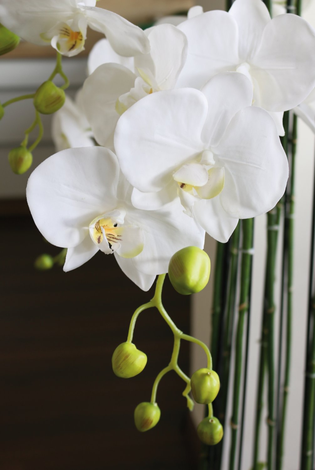 2860 777 a3 Пластиковая орхидея Phalaenopsis с 'почвой', 9-кратная, 120 см, real touch, белая H-andreas  - Вид №16