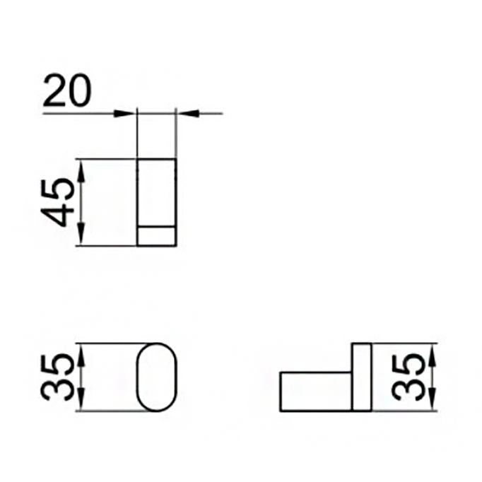 LV500401015 Крючок одинарный Webert Living - Вид №1