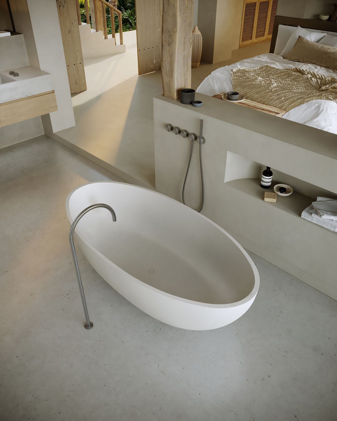 Овальная ванна в центре комнаты COCOON Maison ARCH-00106360 - Вид №5