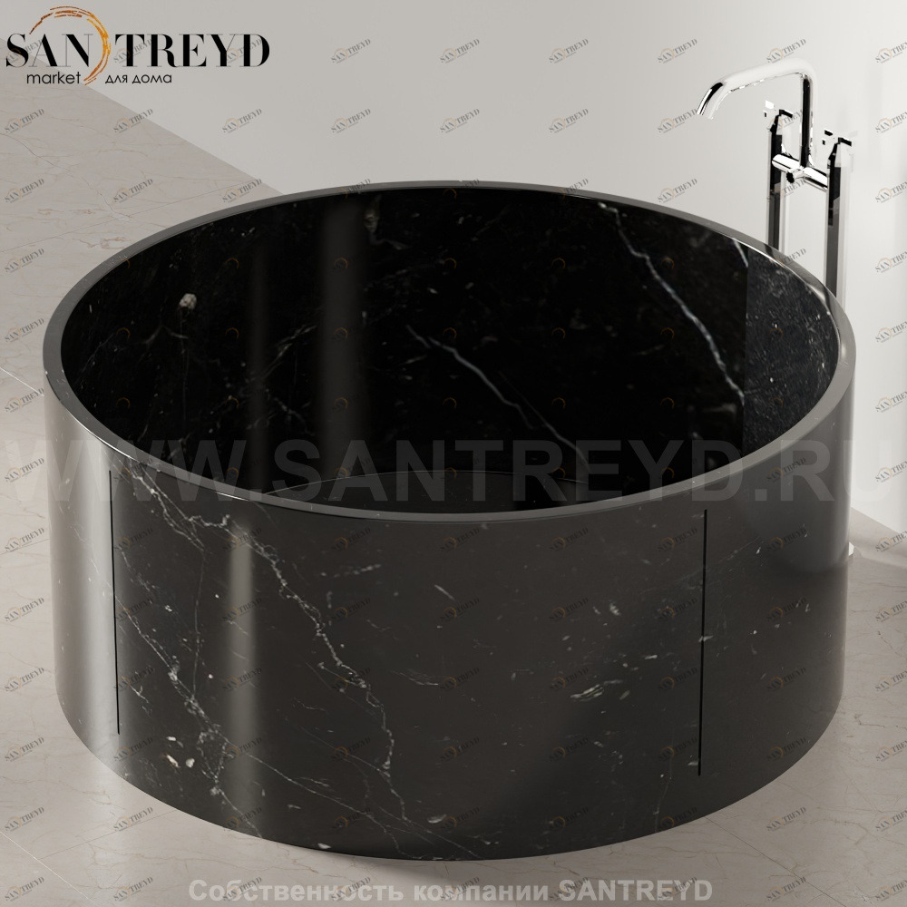 Ванна свободностоящая IN-OUT черный мрамор Agape IN -OUT AVAS1041NM