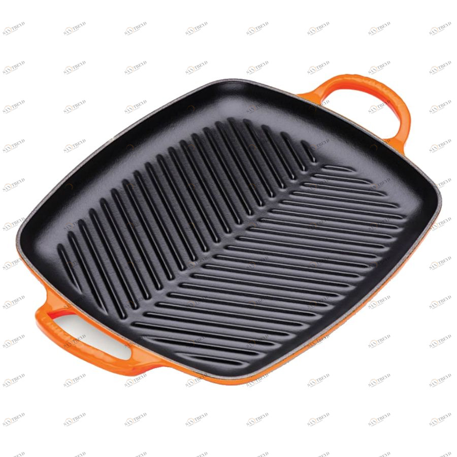 Сковорода-гриль чугунная Le Creuset, прямоугольная, 30 см, оранжевая 20201300900422