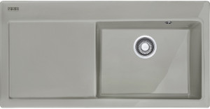 124.0380.245 Best, серия mythos, керамика, мойка mtk 611-100, установка сверху, вентиль-автомат, чаша справа, жемчужный серый Franke Franke Mythos