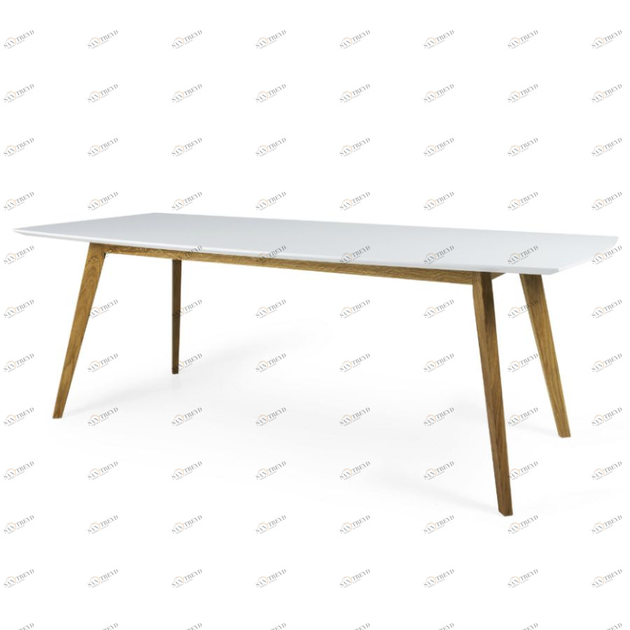 Стол обеденный Tenzo Bess, 75х200х90 см, дуб, белый 2183001