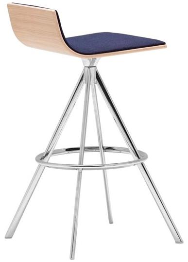 Andreu World Поворотный барный стул из ткани Lineal Bq0642 - Вид №1