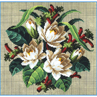 135х130кл Схема для вышивания цв. А3 ДК-023 "Цветы" Santreyd 