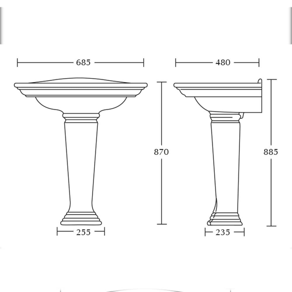 IMSR33 Раковина среднего размера Carlyon 610 мм Carlyon Imperial  - Вид №2