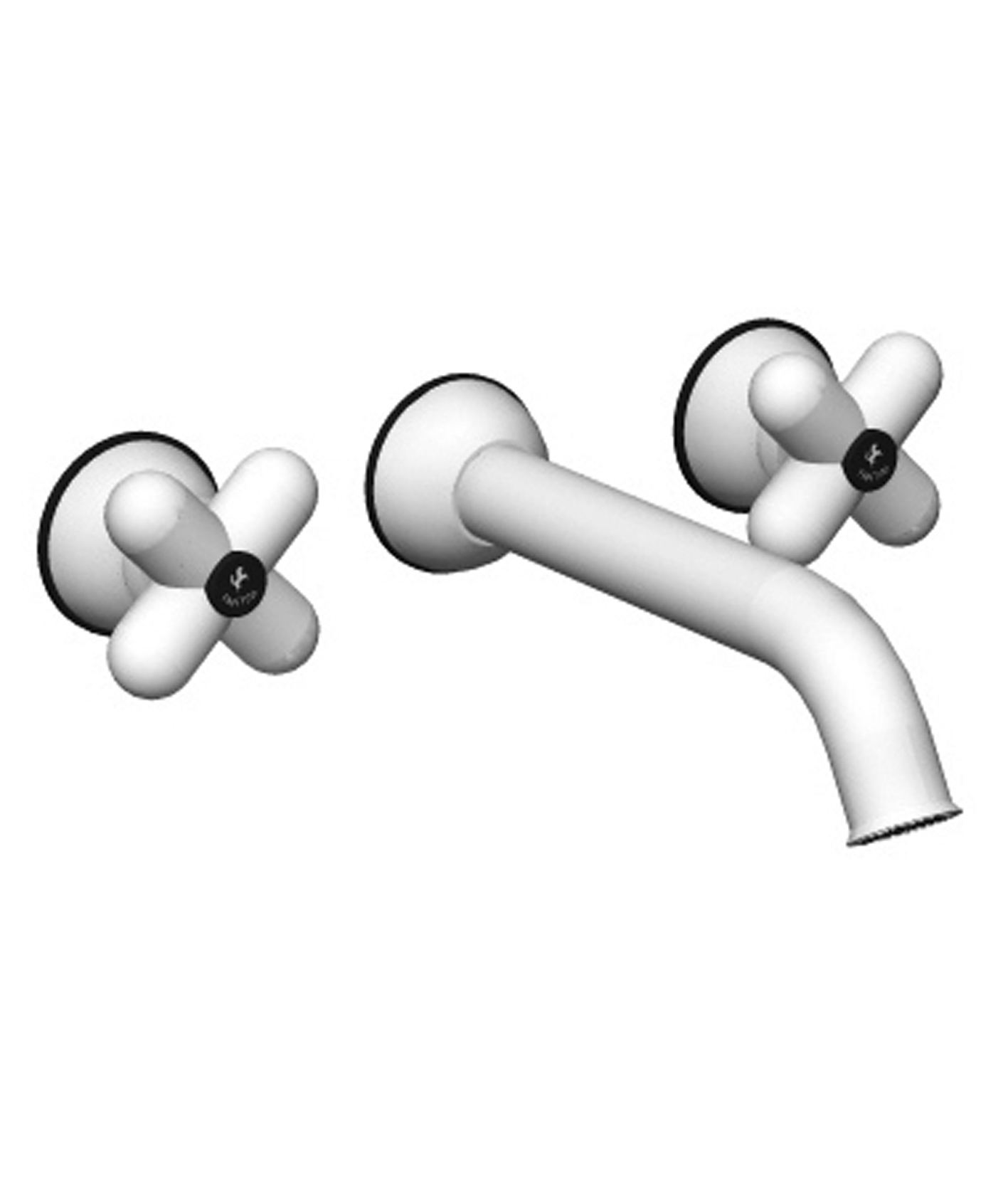 0512B+0512A  Смеситель из стены для раковинывылет 20 см ручки ограничитель потока воды до 5 л/мин при 3 бар картридж керамический 90° впуски 1/2'' без донного клапана Fantini Rubinetti I BALOCCHI