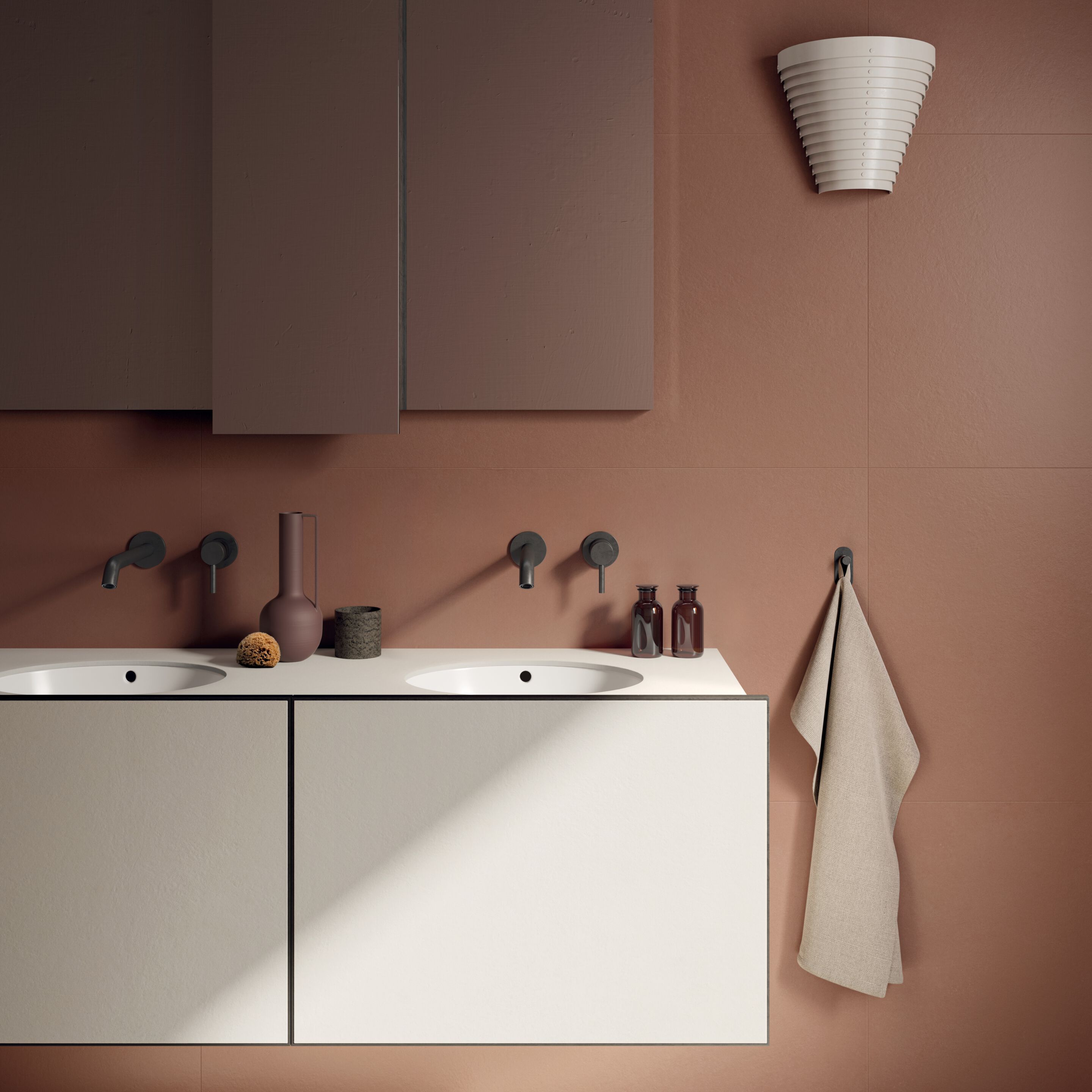 Подвесной шкаф для умывальника со встроенной раковиной Italgraniti ткацкий станок ARCH-00082424 - Вид №1