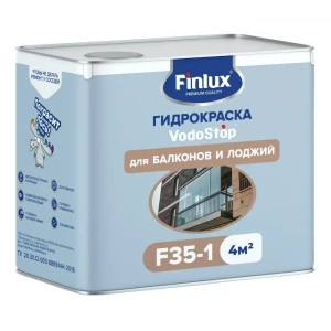 91209273 Краска для балконов и лоджий Finlux F-35 полуматовая прозрачная база С 4 кг STLM-1542685