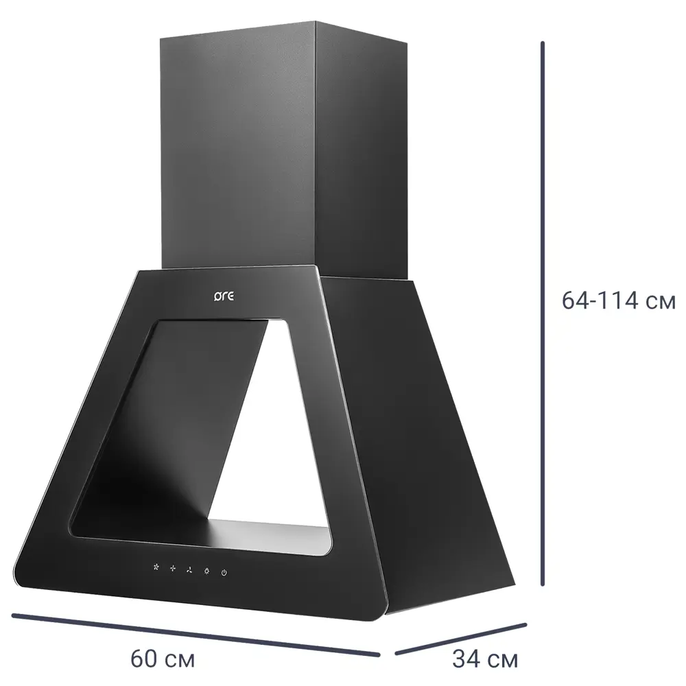 Вытяжка купольная Ore Viking 60 SG 60 см цвет чёрный STLM-2002191