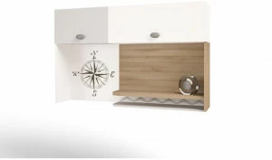 Надстройка на стол ABC-KING/навесная полка правая MIX OCEAN (cream)