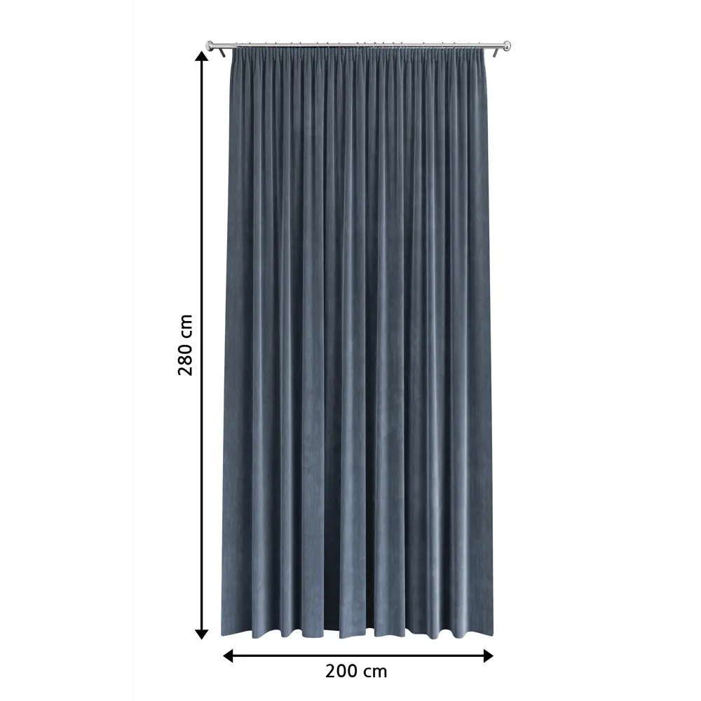 Штора MIAMOZA Камелия 200×280 см серо-синий бархат 89405538 STLM-1568956 - Вид №2