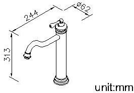 JUSTIME Смеситель для раковины на столешнице с одним отверстием Classik 7703-90-80ab - Вид №2