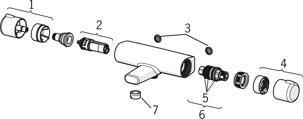 Oras 7462G Смеситель для душа и излив 7462G Nova Хром  - Вид №4