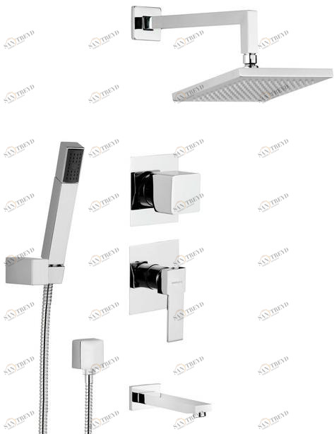 Rubinetterie Mariani Душевой набор с лейкой, смесителем и ручным душем Polar 17d-pa
