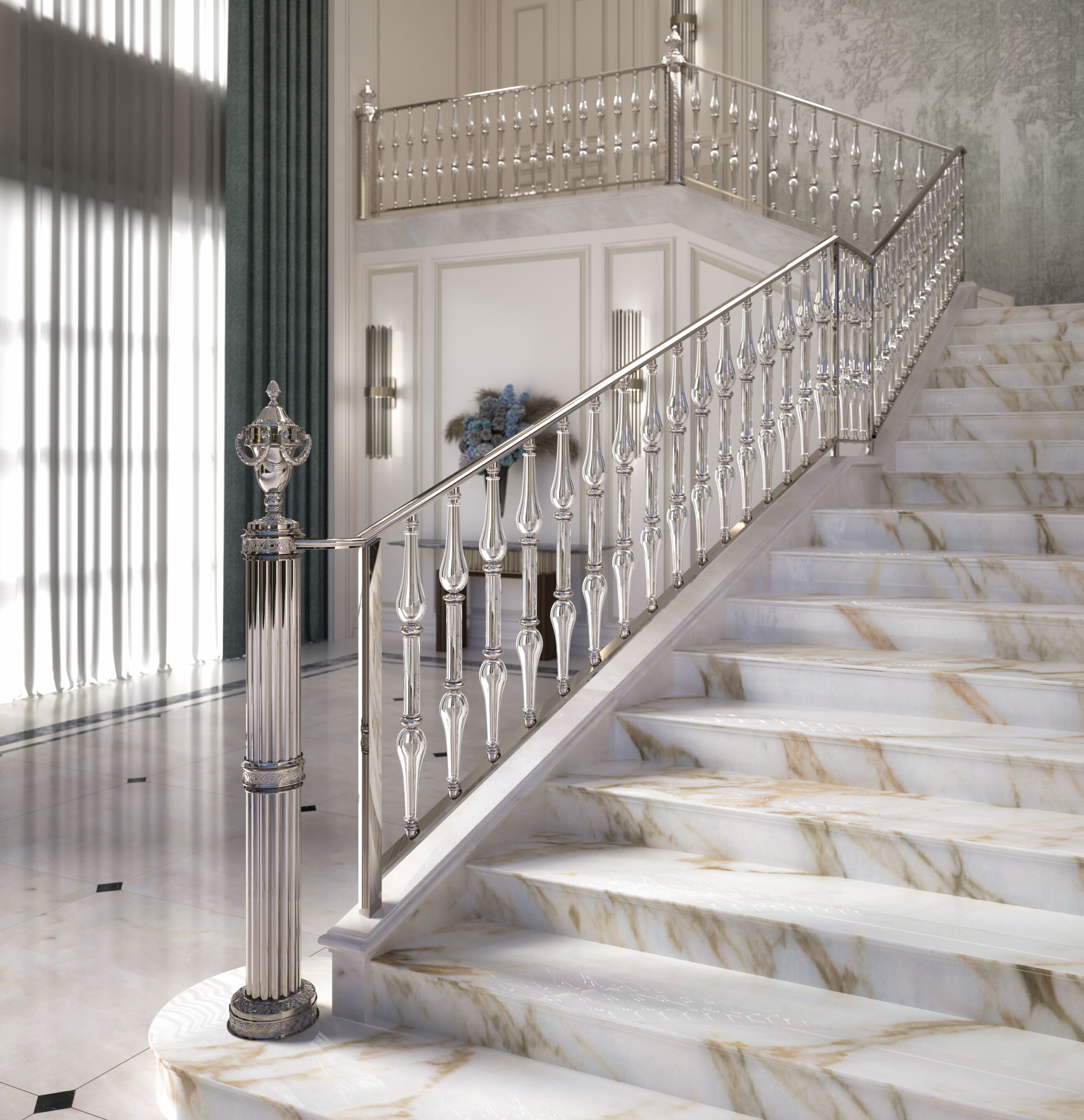 Латунные и хрустальные перила для лестницы Galbiati Luxury Balustrade ARCH-00077770 - Вид №1