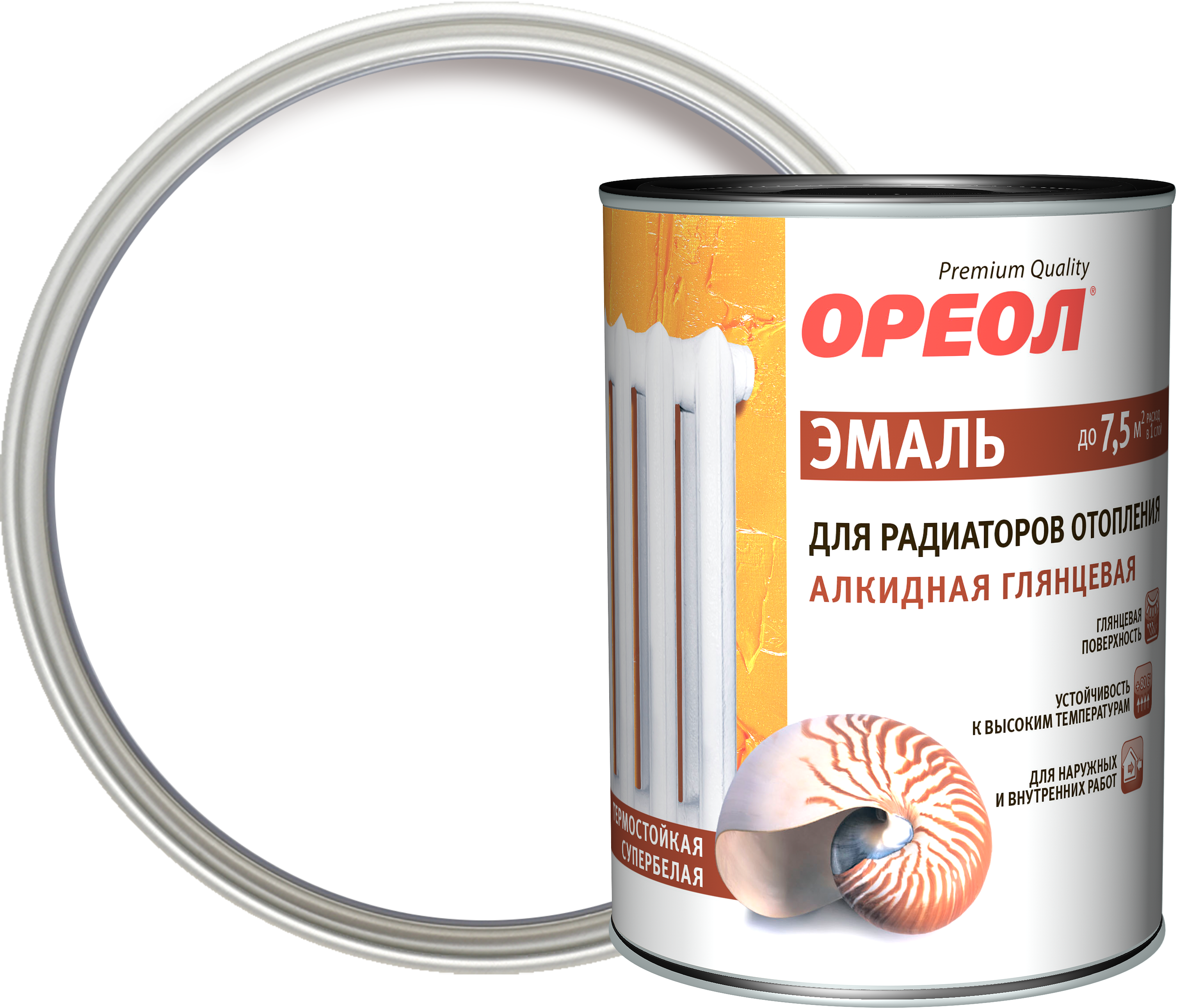 84439969 Эмаль алкидная для радиаторов отопления глянцевая 1 кг STLM-0050175 ОРЕОЛ