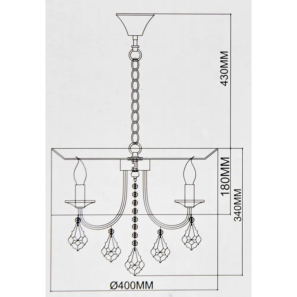 Люстра хрустальная подвесная Жаклин 4 лампы 8 м² цвет белый MW-Light STLM-2133057 - Вид №11