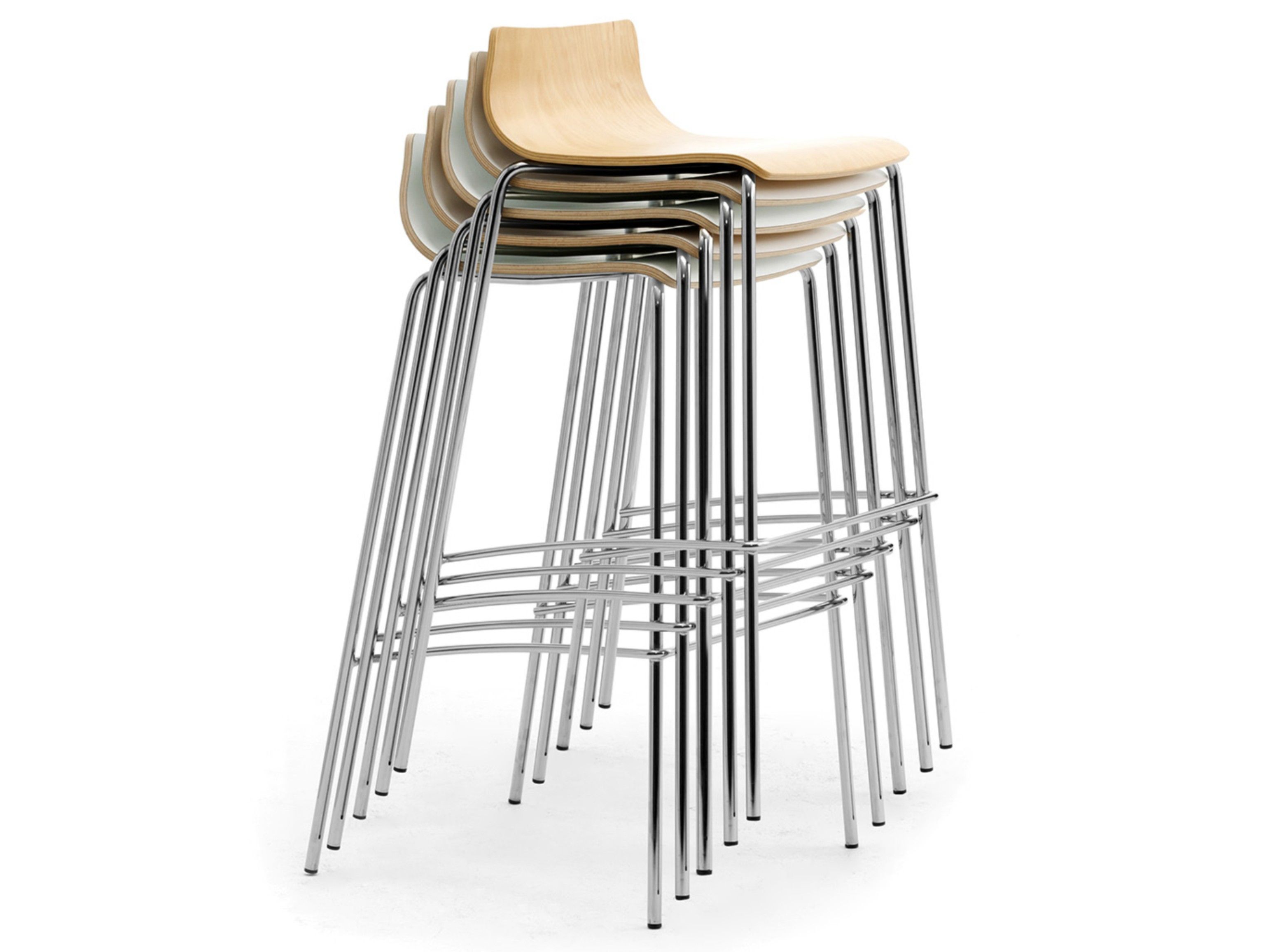 Высокий стул из ламината и хромированной стали Leyform My Stool ARCH-00018223