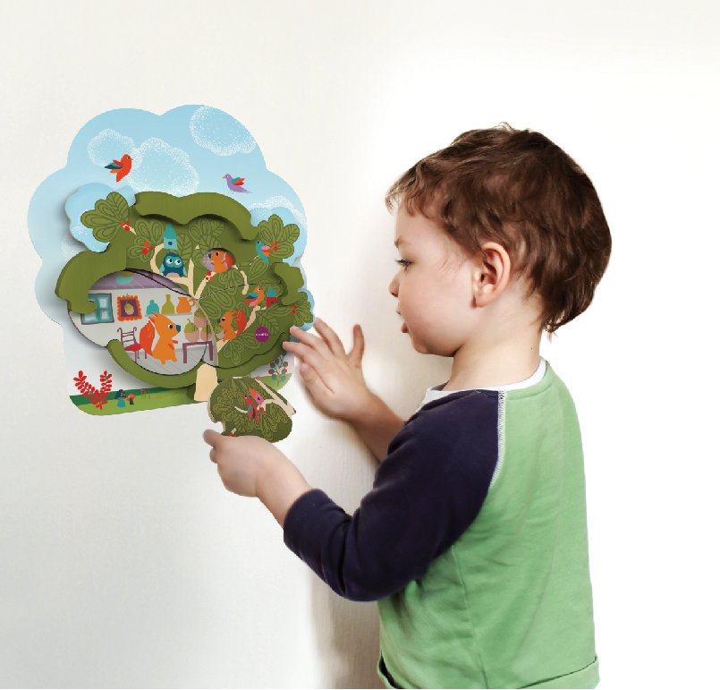 Развивающая игрушка на стену Vertiplay "Домик белки" ORIBEL  322592 Зеленый;голубой Santreyd  - Вид №1