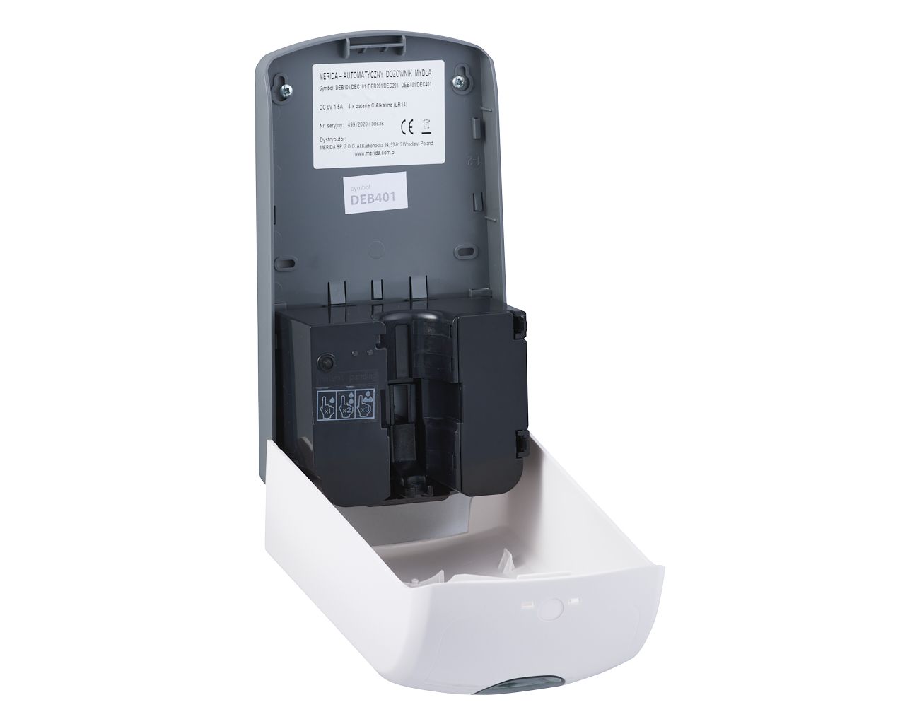 DEB401 ONE бесконтактный автоматический распылитель дезинфицирующего средства для одноразовых картриджей 1000 мл, АБС-пластик, белый Merida  - Вид №2