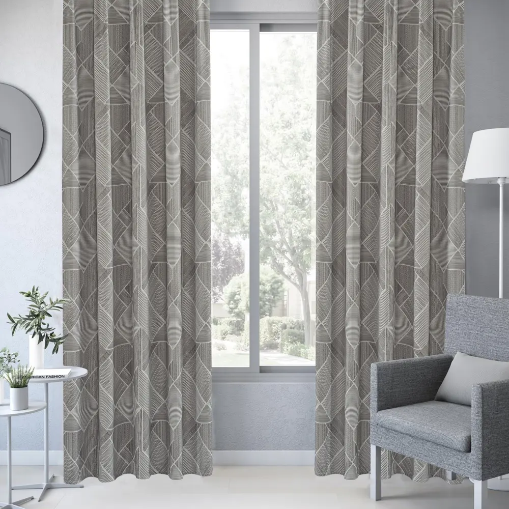 Штора на ленте Inspire Bindu 140x260 см цвет серый 83562068 STLM-2055573  - Вид №4