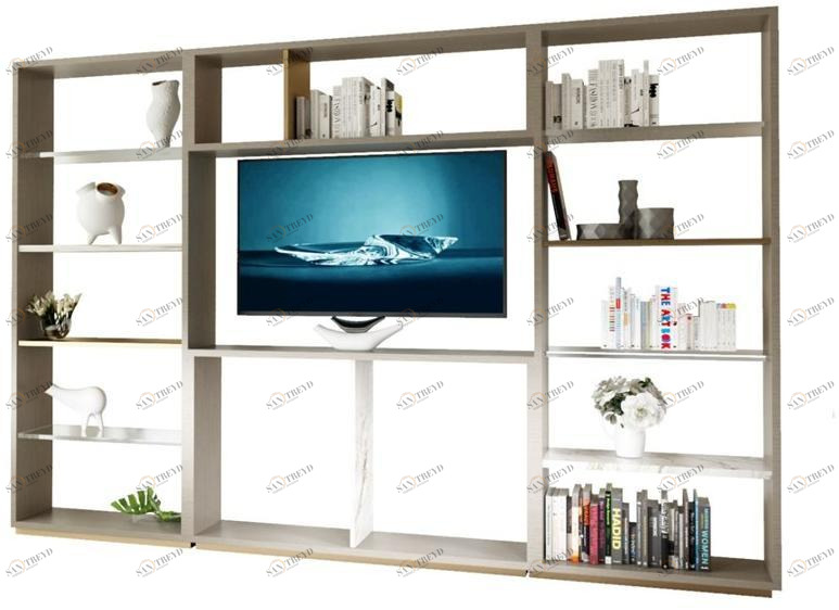 MORADA Самонесущая стеновая система из дерева и стекла с подставкой под телевизор Puro Puro wu