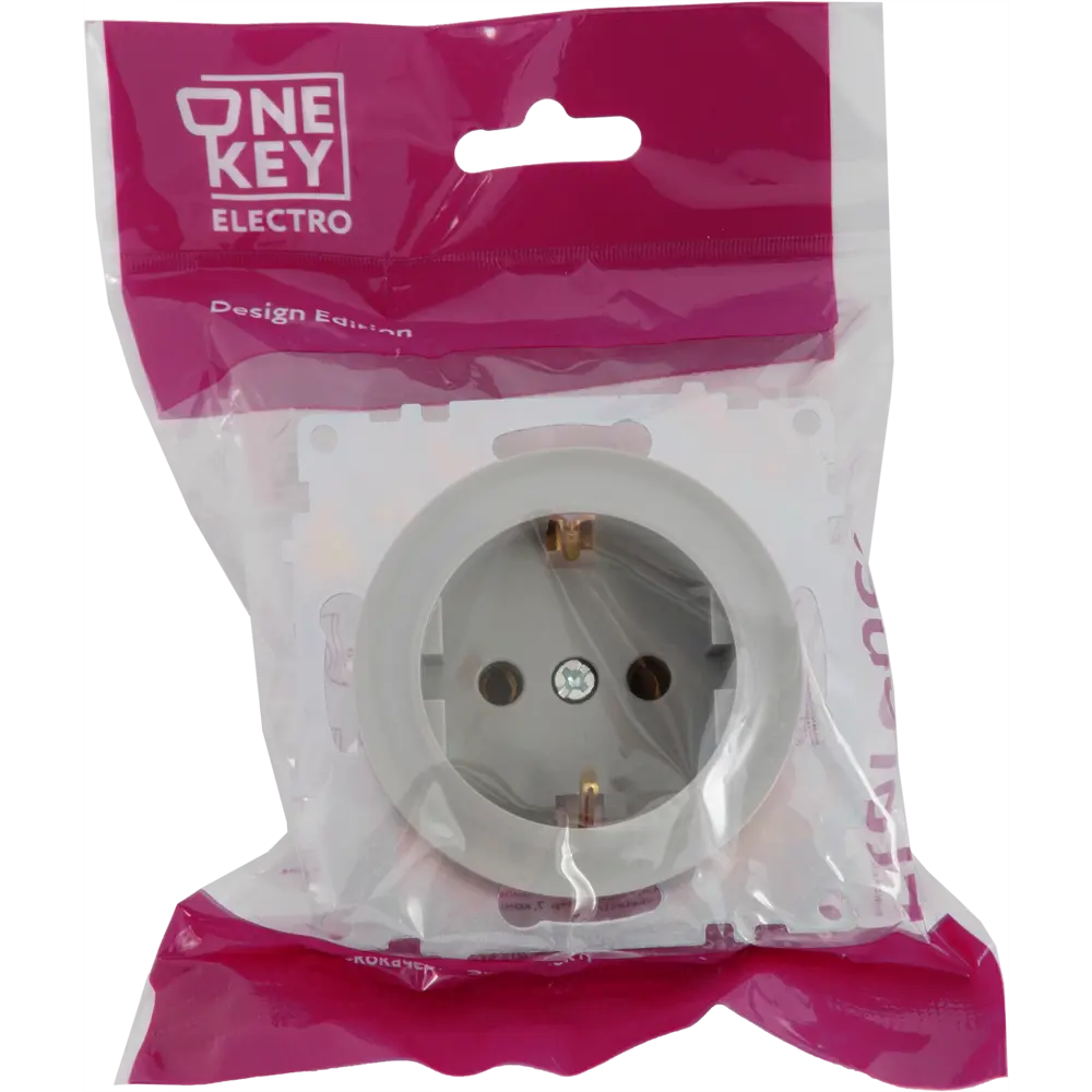 Розетка встраиваемая Onekey Florence с заземлением, цвет серый ONEKEYELECTRO STLM-2023435 - Вид №8