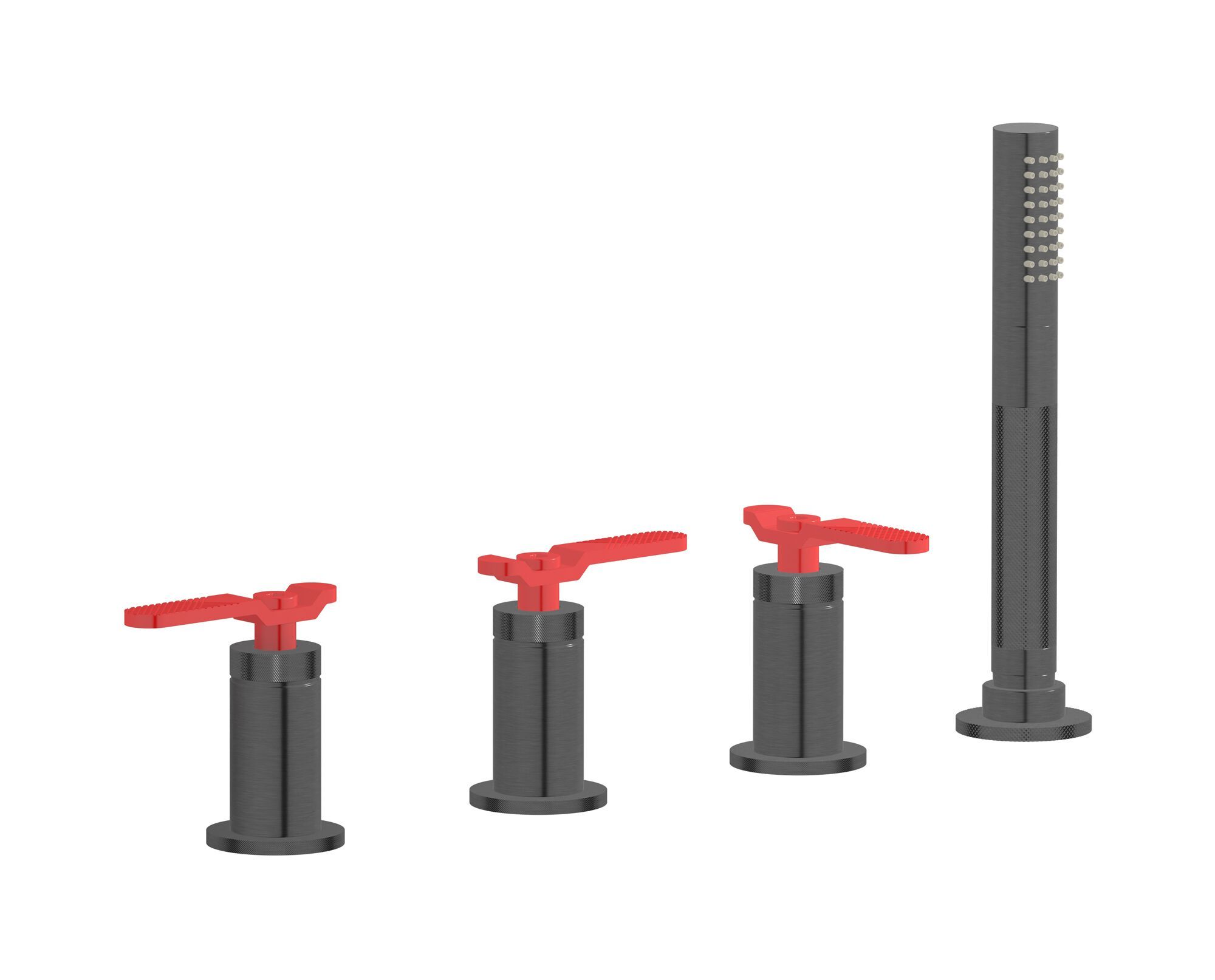 Встраиваемый смеситель для ванны с 4 отверстиями и ручным душем IB Bold ARCH-00081508 - Вид №7