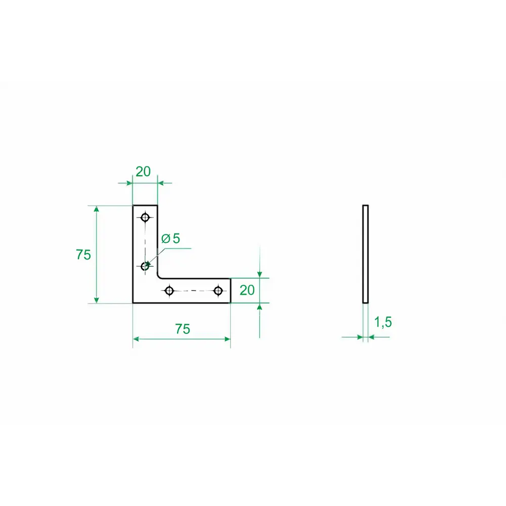 Уголок оконный Santreyd NAZ для деревянных конструкций 75×75×20 мм 84180770 STLM-0047010 - Вид №3
