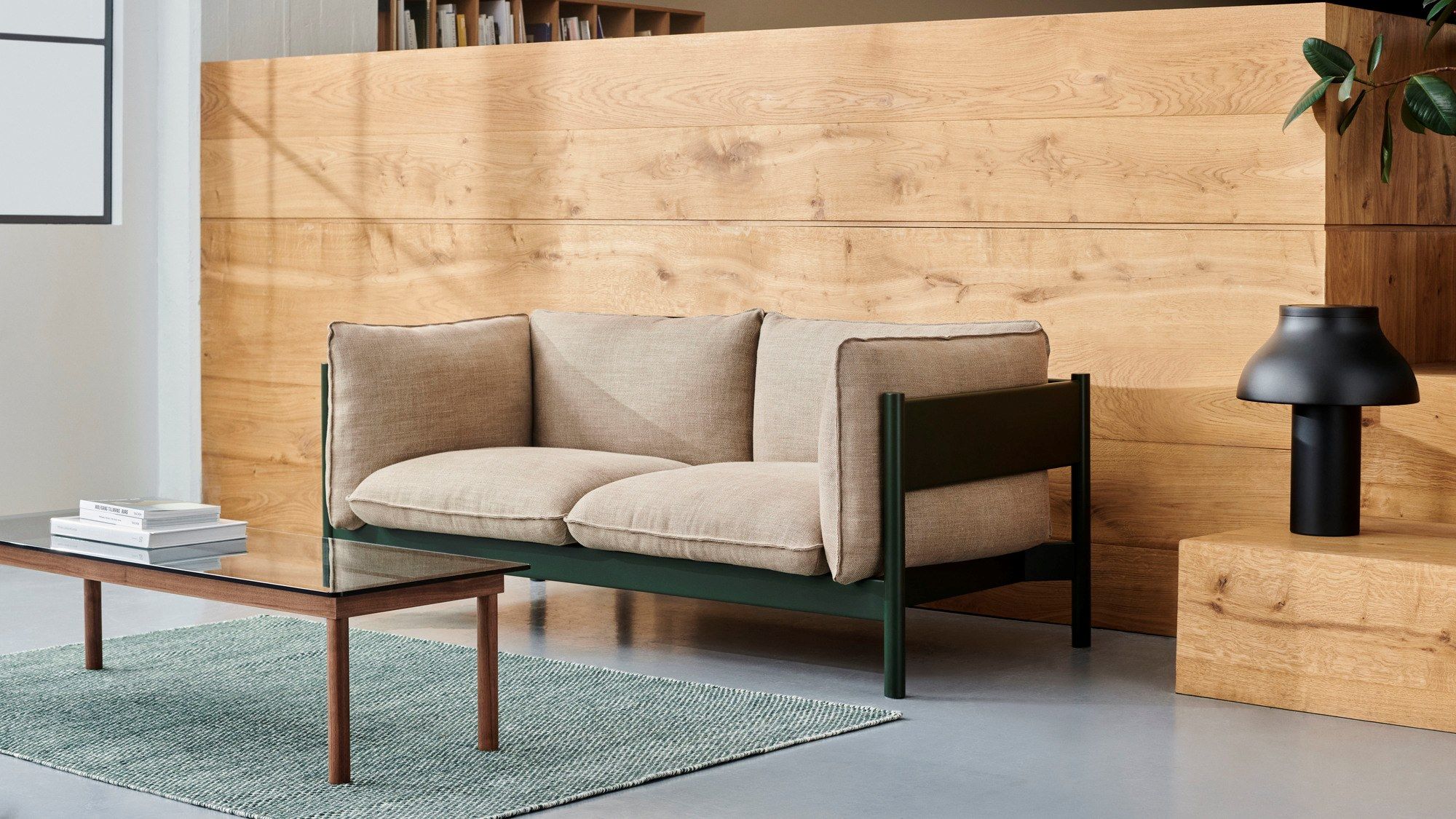 Низкий прямоугольный журнальный столик из дерева и стекла Hay KOFI ARCH-00118867 - Вид №1