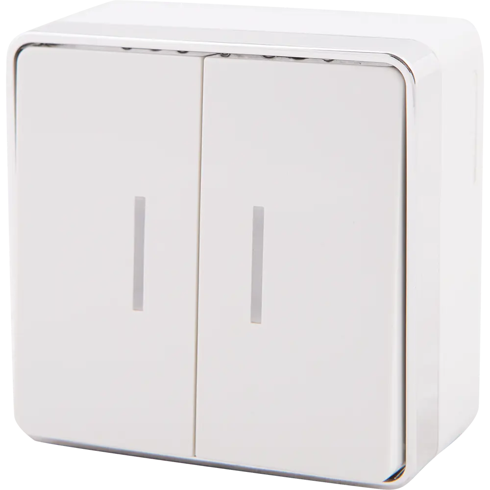 Выключатель WERKEL Gallant с LED-подсветкой, 2 клавиши, белый матовый 82036812 STLM-0018130 - Вид №1