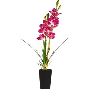 85881689 Искусственное растение Орхидея h80 см ткань розовый STLM-0960553