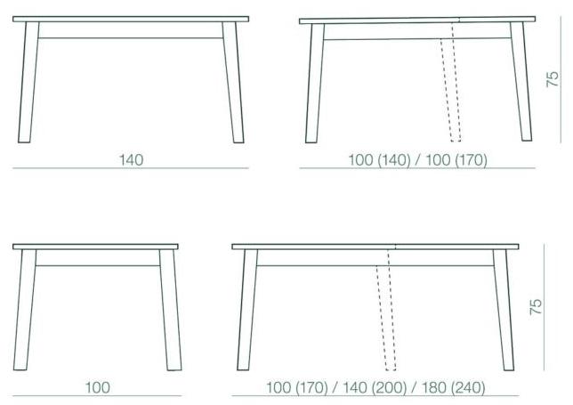 Bedont Прямоугольный раздвижной деревянный стол Sveva sun-id-1379713 - Вид №2