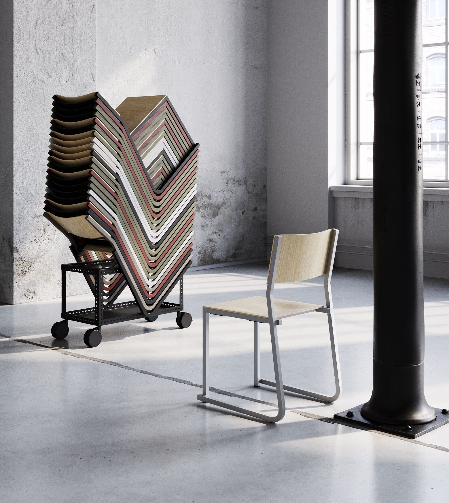 Штабелируемый стул из алюминия и дерева Infiniti GT01 ARCH-00129040 - Вид №11