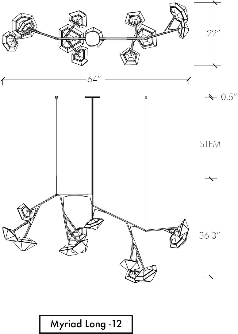 Светодиодный подвесной светильник из металла с диммером Myriad Santreyd sun-id-1500403 - Вид №17