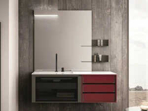 Cerasa Подвесной туалетный столик с ящиками, лакированный Segno