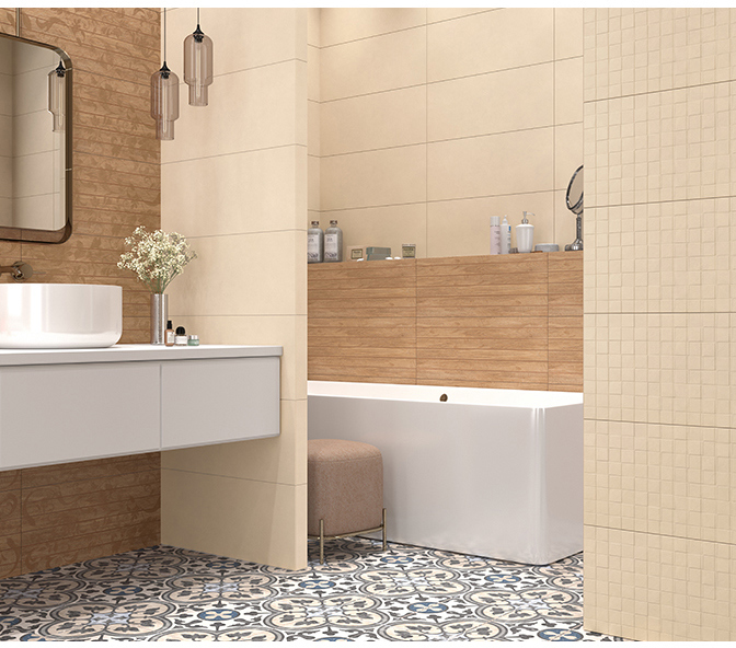 90284918 Керамическая плитка Effetto Mosaico Beige 02 25х60см, цена за упаковку STLM-0168796 CRETO