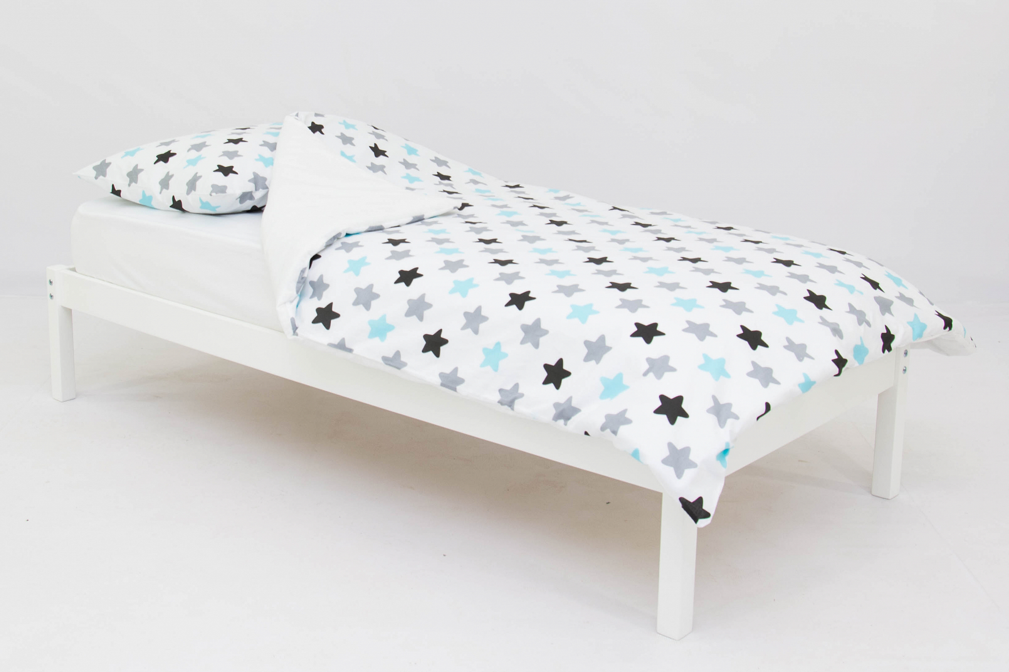 Детское постельное белье "Звезды" графит, бирюза, серое БЕЛЬМАРКО  327372 Голубой;серый Santreyd  - Вид №1