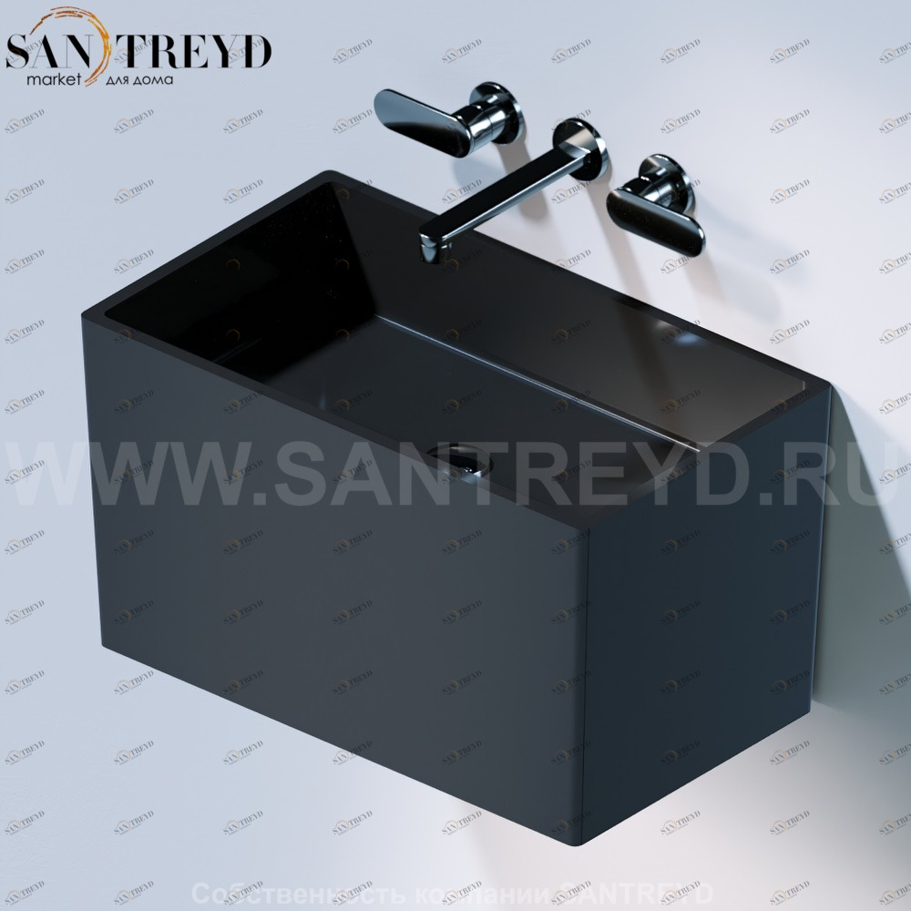 L111.104 Подвесная раковина настенная овальная A. e T. Italia TOWER черная AeT ITALIA