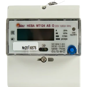 Счётчик электроэнергии Нева МТ 124 ASO 5(60)А, однофазный