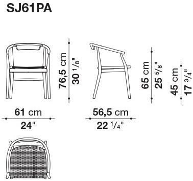 B&B Italia Стул из дерева и плетеной веревки Jens sun-id-1504810 - Вид №1