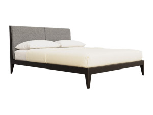 Вишневая кровать с мягким изголовьем