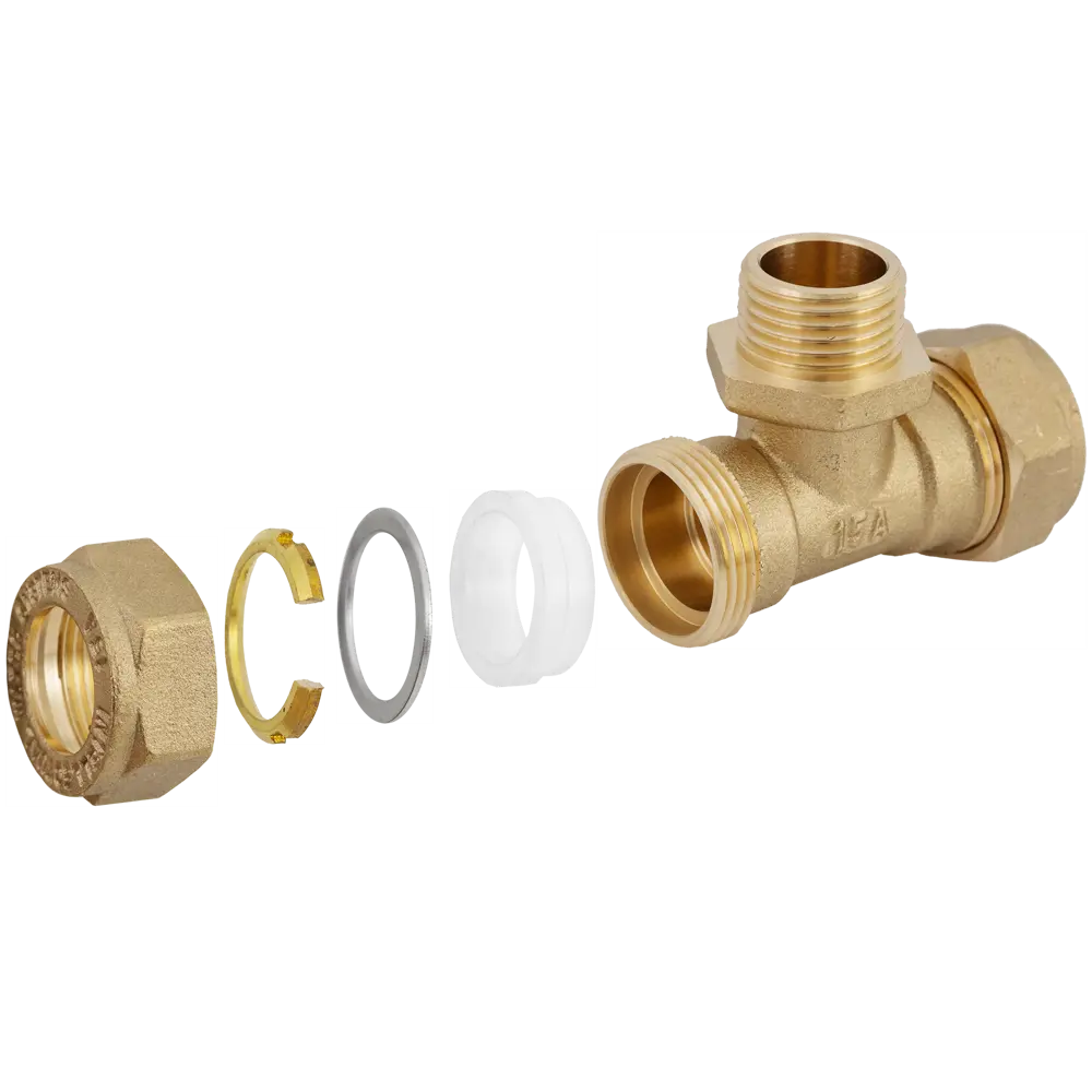 Тройник обжимной Stahlmann 15×1/2″ для гибких труб 82650036 STLM-0032863 - Вид №1