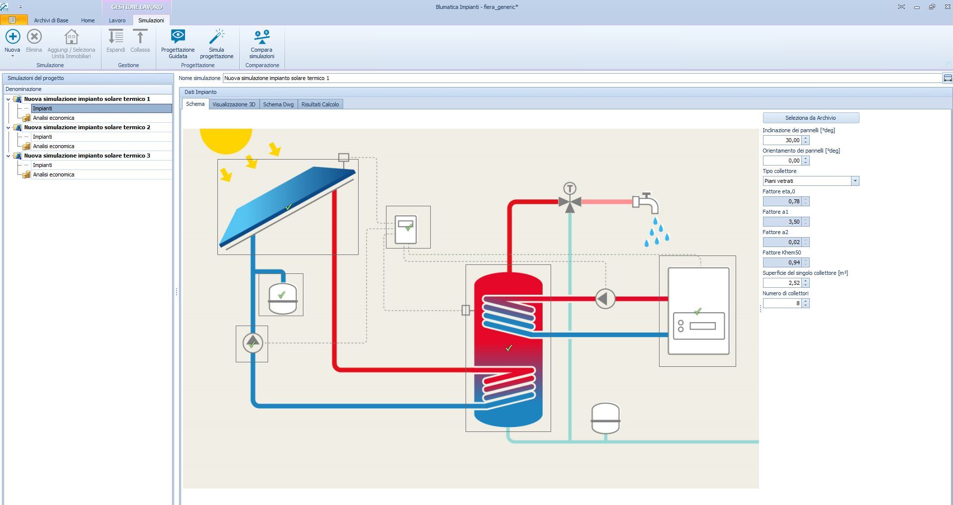Программное обеспечение, предназначенное для проектирования солнечных тепловых систем Blumatica Blumatica Impianti Solari Termici ARCH-00046078 - Вид №7