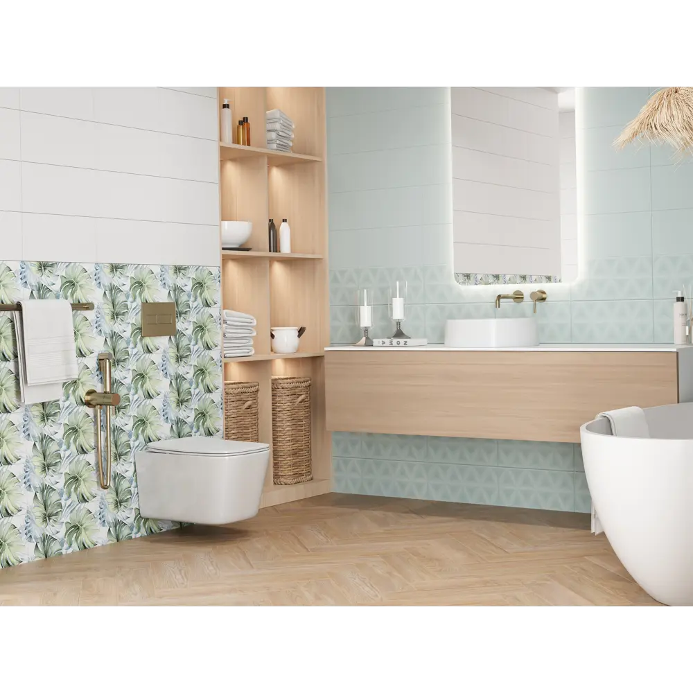 Плитка настенная Mersey Mono A0554Y24101 20x40 см 1.6 м² матовая цвет белый Santreyd STLM-2027851 - Вид №10