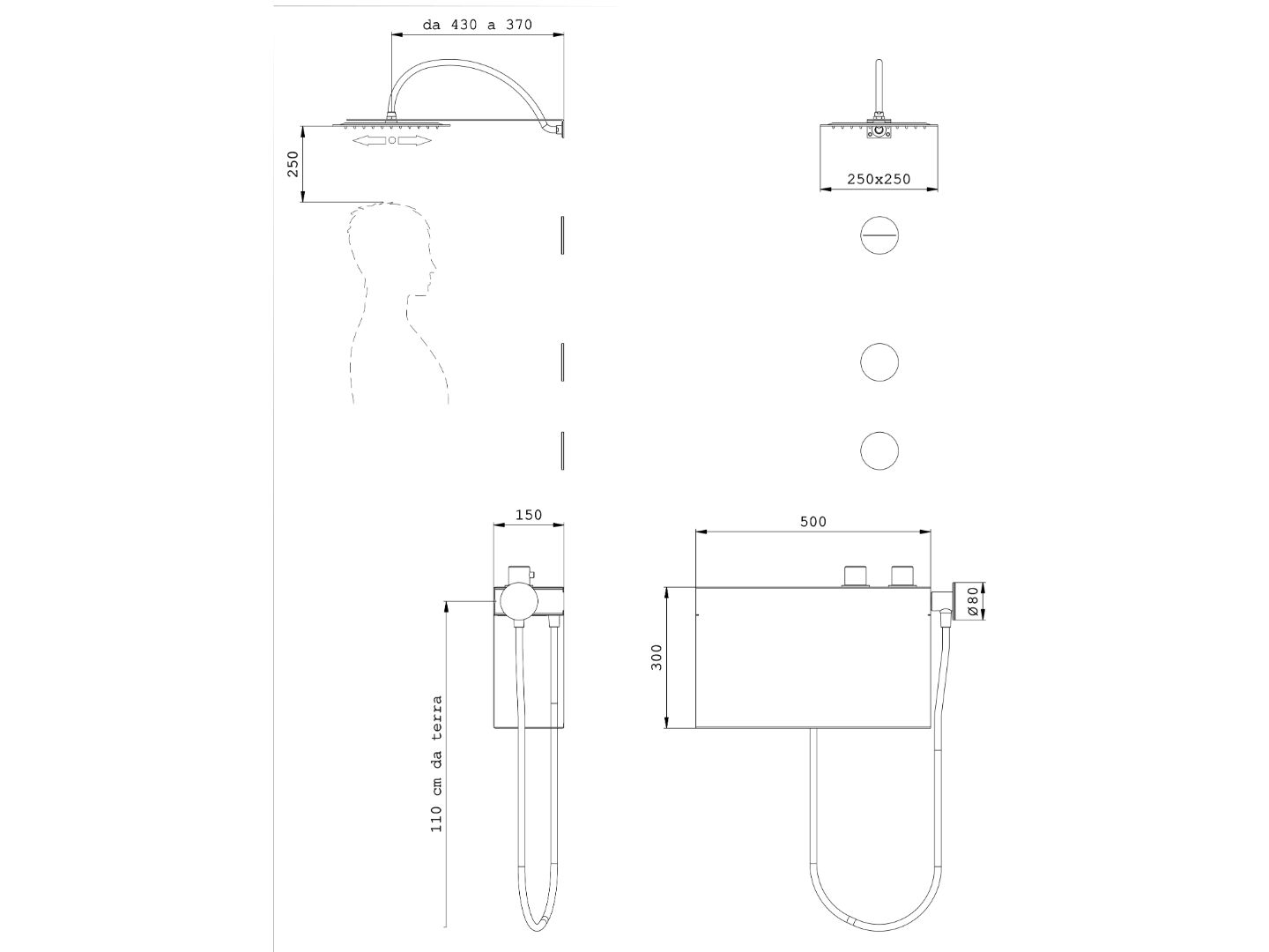 Набор для душа из нержавеющей стали с душем и ручным душем Cropelli Alyssia ARCH-00134548 - Вид №39