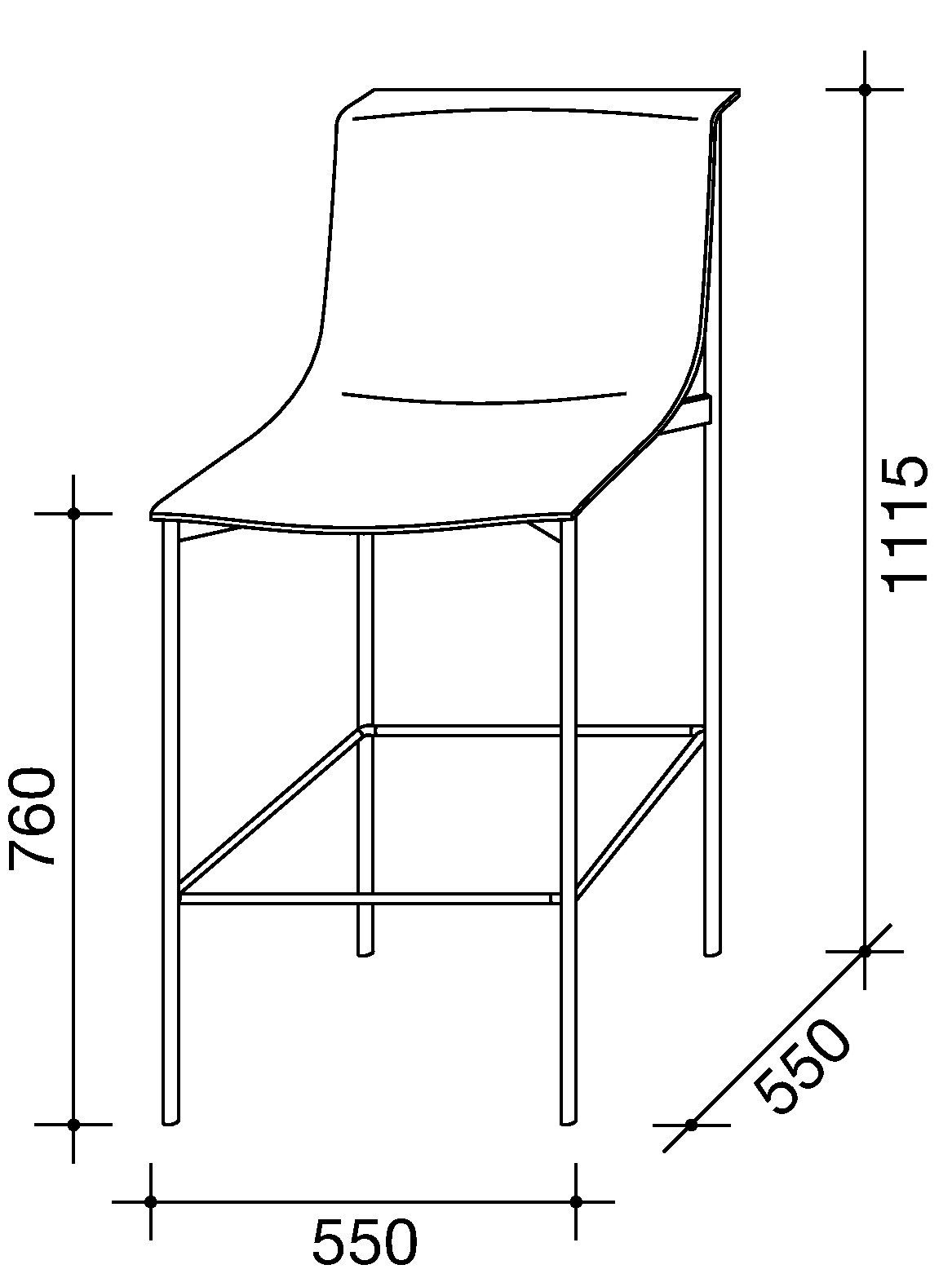 Высокий стул с подставкой для ног Lema тень ARCH-00094547 - Вид №1