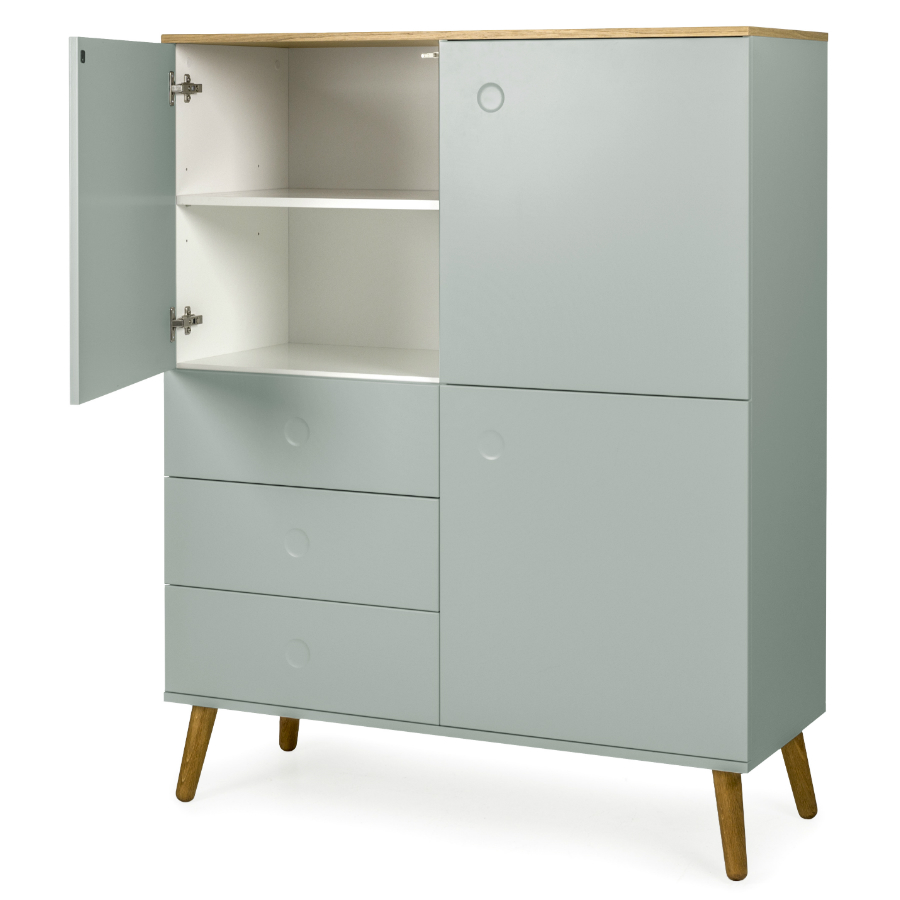 Шкаф Tenzo Dot, 137х109х43 см, дуб, зеленый 1666676 - Вид №5