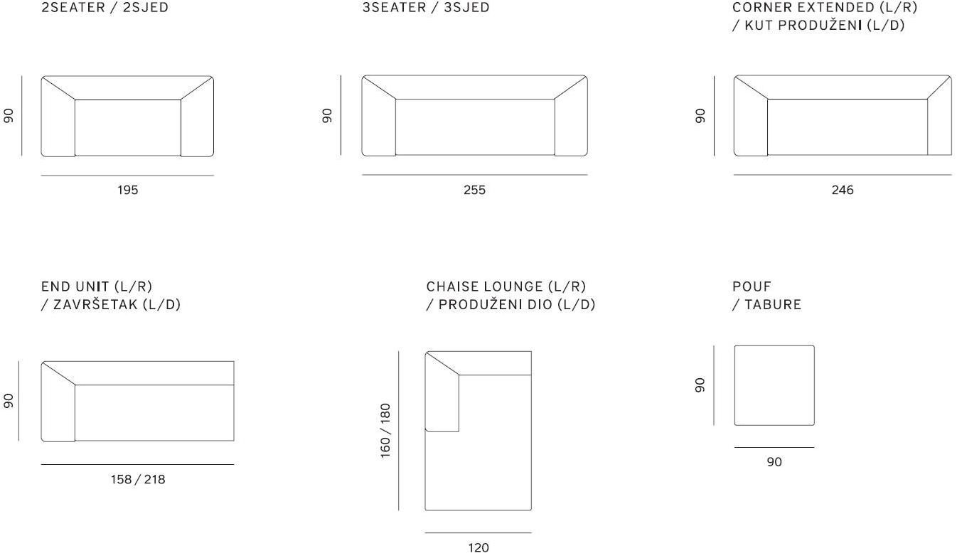 prostoria Диван из ткани Seam sun-id-1508103 - Вид №1